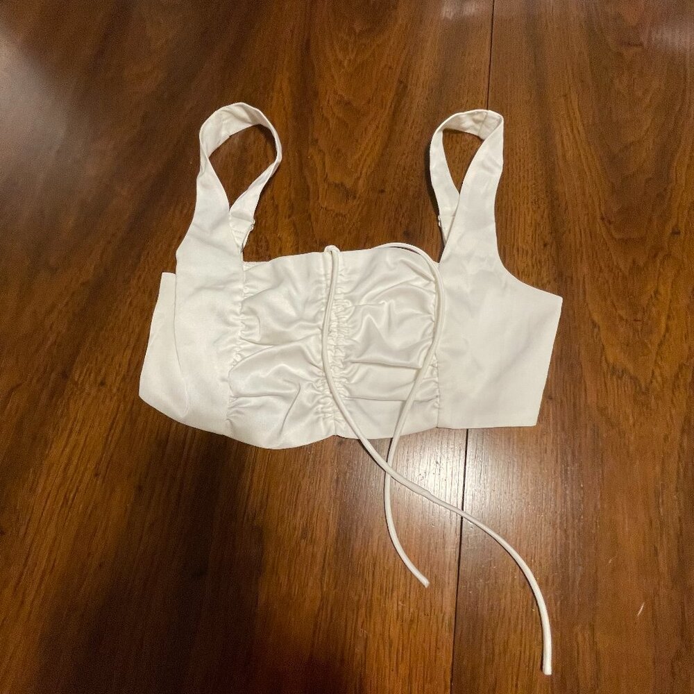 White cropped top